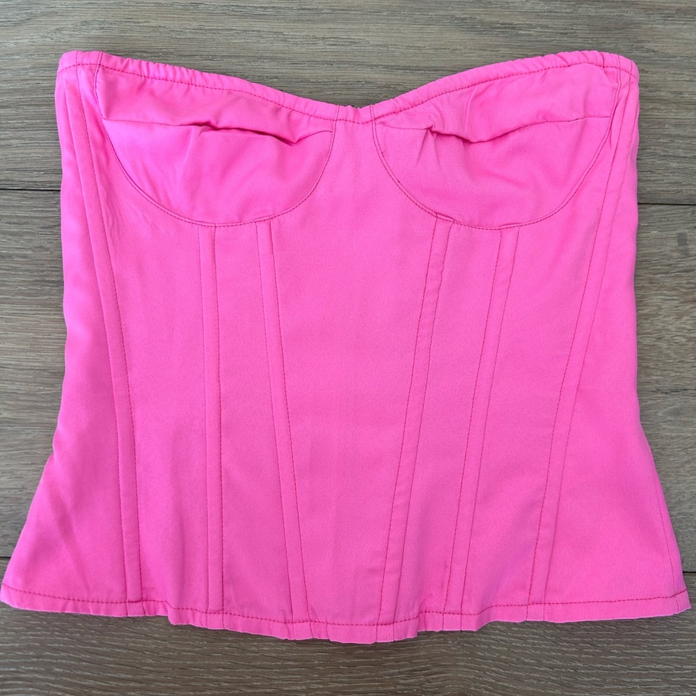 PrettyLittleThing hot pink corset bustier top, XS